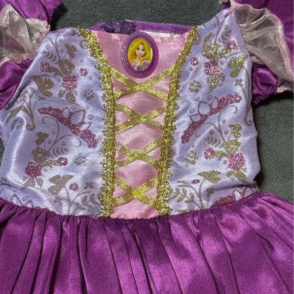 Disney Tangled Rapunzel Girls Tiered Ruffle Halloween Costume Dress (Quality) - Picture 2 of 4
